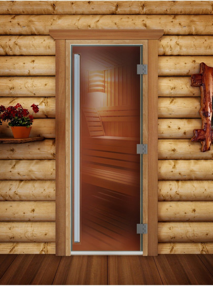 Дверь для бани и сауны Престиж бронза, 170х70 см по коробке (DoorWood) в Самаре