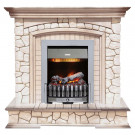 Каминокомплект Preston - Белый/Слоновая кость с патиной с очагом Danville Chrome FB2
