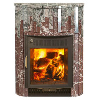 Портал для печи (Макси) серии 'Ламель' - Жадеит + Россо Леванте (Feringer)