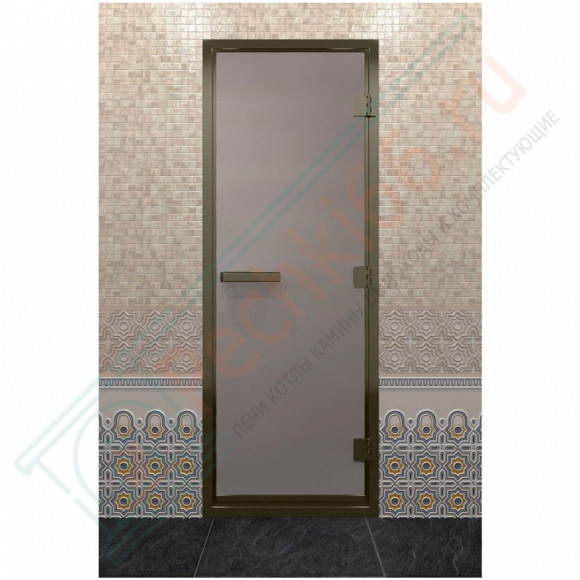Дверь для хамама в бронзовом профиле, сатин 190x80 (DoorWood) в Самаре