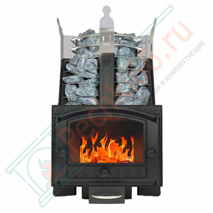 Банная печь Фредерика СТОУН с панорамным стеклом (Добросталь)