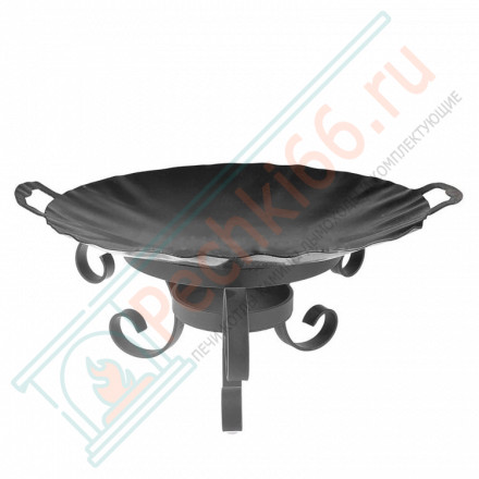 Садж с цельными ручками воронёная сталь 300 мм.