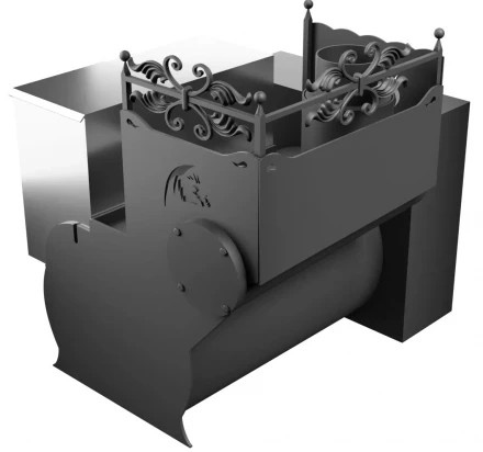 Банная печь Горыныч 3, большая дверь со стеклом, с конвекционным порталом (ТермоСфера)