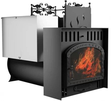 Банная печь Горыныч 3, большая дверь со стеклом, с конвекционным порталом (ТермоСфера)