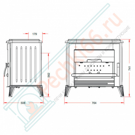 Печь-камин LE MODENA красная эмаль (INVICTA)