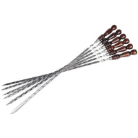 Комплект 6 шампуров из нерж. ст 3 мм. с д/р (500х12х3 мм) Комплект 6 шампуров из нерж. ст 3 мм. с д/р (500х12х3 мм)