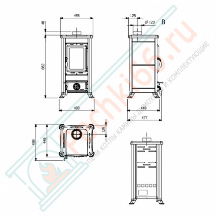 Печь-камин Fulvia Forno, цвет бордовый (La Nordica)