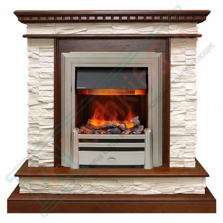 Электрический каминокомплект Calgary - Дуб / Сланец белый с очагом Chesford (Dimplex)