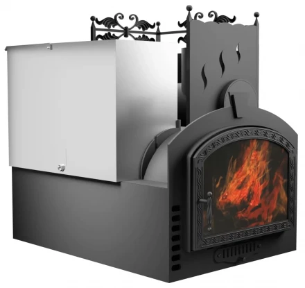 Банная печь Горыныч 3, большая дверь со стеклом, система воздушного отопления (ТермоСфера)