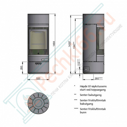 Печь-камин Scan 85-2 Low Top/Low Base, вермикулитовые плиты, GLR (Scan)