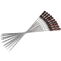 Набор шампуров L=45 см, с деревянной ручкой, 10 шт