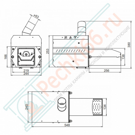 Пеллетная горелка Ray 25 с бункером 800 л (Zota)