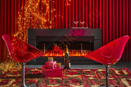 Каминокомплект Lindos (линейный) - Серый графит с очагом Prism BLF5051