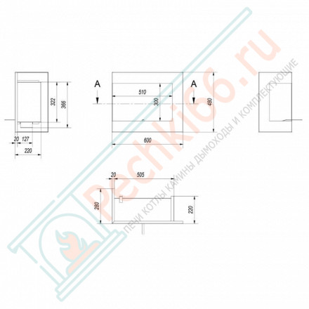 Биокамин DELTA/L/600 (Kratki)