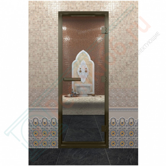 Стеклянная дверь DoorWood «Хамам Прозрачная» в бронзовом профиле 2000х800 (по коробке) в Самаре