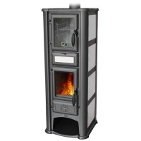 Печь-камин Lederata Plus белая (Tim Sistem) до 180 м3