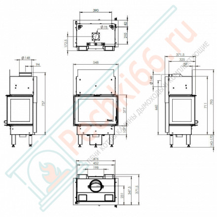 Каминная топка N-20U цвет - черный (Nordpies)
