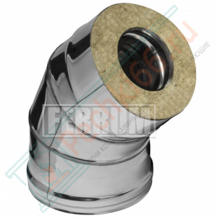 Сэндвич колено 45° (Aisi-304/0,8-НЕРЖ) d-150/210 (Ferrum Austenite HF)