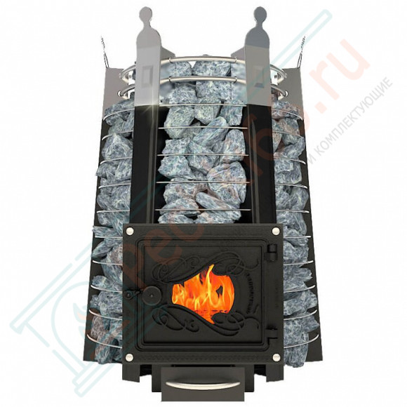 Банная печь Екатерина СТОУН стронг со стеклом (Добросталь)