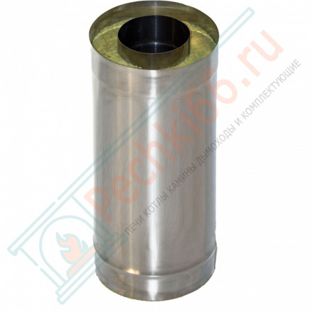 Сэндвич труба для дымохода L=0.5 м (НЕРЖ-439/1,0-ОЦИНК/0,5) d-115/200 (УМК)