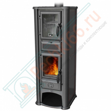 Печь-камин Lederata Plus черная (Tim Sistem) до 180 м3