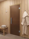 Стеклянная дверь для сауны и бани "Фаворит бронза матовая" 1900х700 по коробке (DoorWood) Стеклянная дверь для сауны и бани "Фаворит бронза матовая" 1900х700 по коробке (DoorWood)