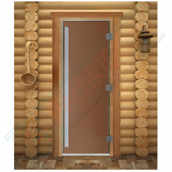 Дверь для бани и сауны Престиж бронза матовая, 180х70 см по коробке (DoorWood) в Самаре