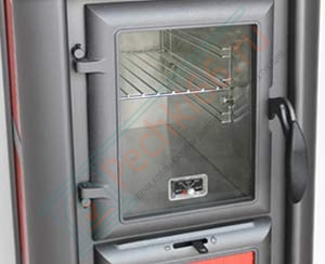 Печь-камин Lederata Plus зеленая (Tim Sistem) до 180 м3