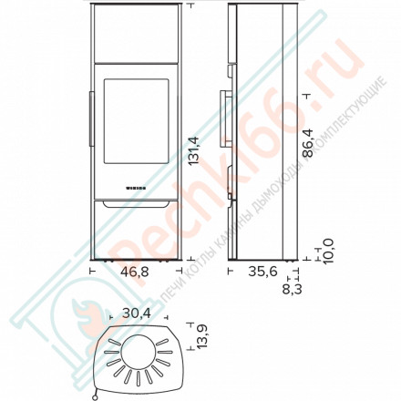 Дровянная печь камин Miro 6 (Wiking)