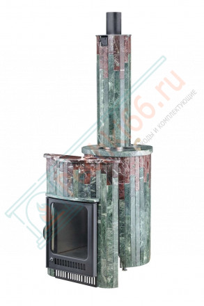 Дровяная банная печь Ферингер Малютка ПФ "Змеевик + Россо Леванте" до 18 м³