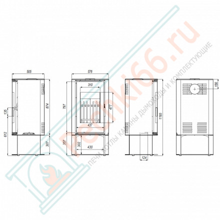 Печь-камин Orbis Log, белая сталь (Defro-Home) 9кВт