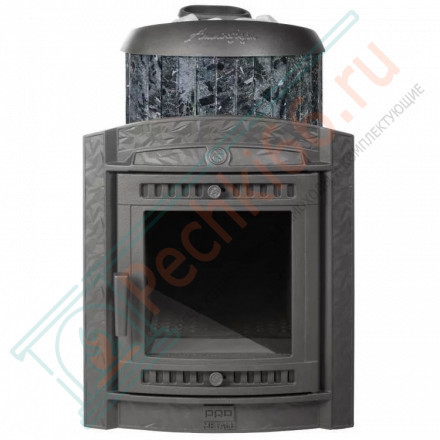 Печь для бани Атмосфера L+, усиленная каменка, ламели "Пироксенит" (ProMetall)