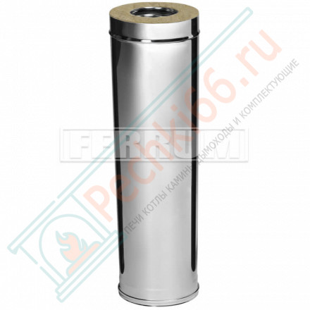 Сэндвич труба для дымохода L=1м (НЕРЖ-430/0,5-НЕРЖ-430/0,5) d-115/200 (Ferrum GS)