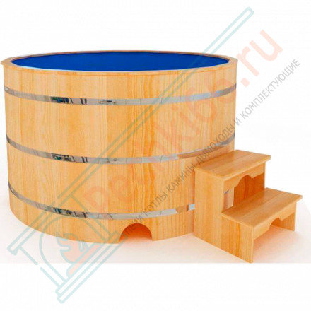 Купель кедровая Премиум круглая с пластиковой вставкой 180х180х100 (НКЗ)