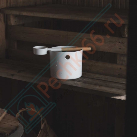 Бадья и черпак Sauna, белый (Kolo)
