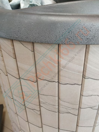 Печь для бани Атмосфера XL+, усиленная каменка, ламели "Окаменевшее дерево" (ProMetall)