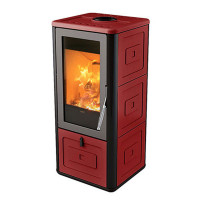 Печь-камин Chari Bordeaux, цвет бордовый (MCZ)