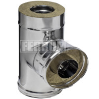 Сэндвич тройник 90° (НЕРЖ-430/0,5-НЕРЖ-430/0,5) d-120/200 (Ferrum GS) Сэндвич тройник 90° (НЕРЖ-430/0,5-НЕРЖ-430/0,5) d-120/200 (Ferrum GS)