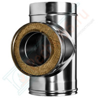 Тройник 90° с изол (НЕРЖ-321/0,5-НЕРЖ-439/0,5) d-130/210 (Дымок-Lux)