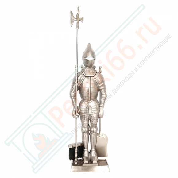 Набор каминный D98051AS Рыцарь большой (4 предмета, 110 см, серебро), на подставке в Самаре