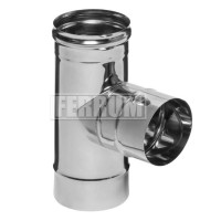 Тройник 90° (НЕРЖ-430/0,8) d-130 (Ferrum HF) Тройник 90° (НЕРЖ-430/0,8) d-130 (Ferrum HF)