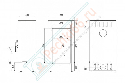 Печь-камин Solum, белая сталь (Defro-Home) 9кВт
