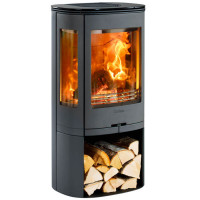 Печь-камин 850:4 Style, верх черное стекло, сталь, цвет черный (Contura)