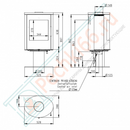 Печь-камин Evora T керамика (Romotop)