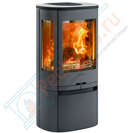 Печь-камин 850:5 Style, верх нержавеющая сталь, шлифовка, цвет черный (Contura)