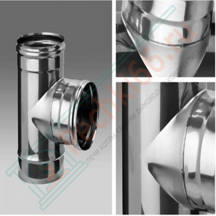 Сэндвич тройник 90° (НЕРЖ-430/0,8-ОЦИНК/0,5) d-115/200 (Ferrum HF-Z)