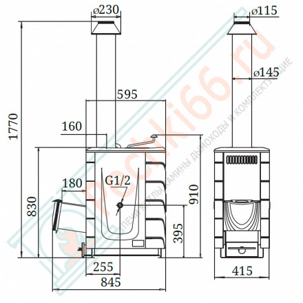 Печь для бани Скоропарка 2017 Inox ДНС Б антрацит (T.M.F)