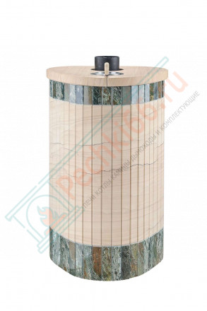 Дровяная банная печь Макси ПФ "Окаменевшее дерево перенесённый рисунок + Жадеит" (Ферингер)