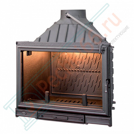 Чугунная топка SUNFLAM с открыванием дверцы в сторону и вверх, с дефлектором двойной подачей воздуха (SEGUIN) 14 кВт