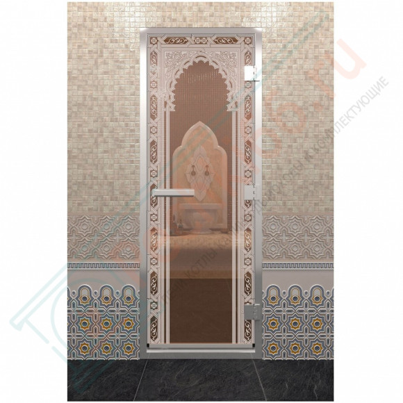 Стеклянная дверь DoorWood «Хамам Восточная Арка Бронза» 2000х800 (по коробке) в Самаре